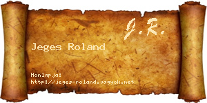 Jeges Roland névjegykártya